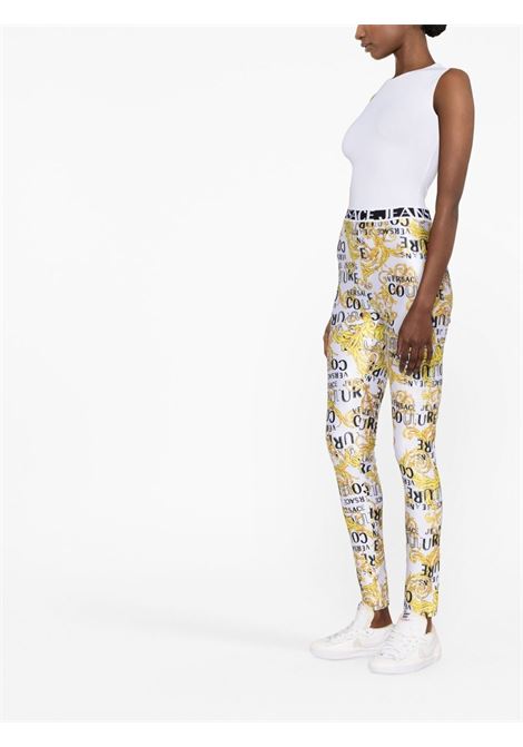 Leggings Barocco con stampa in bianco, giallo e nero - donna VERSACE JEANS COUTURE | 74HAC101JS178G03