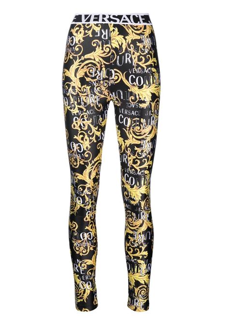 Leggings con stampa in nero - donna VERSACE JEANS COUTURE | 74HAC101JS178G89