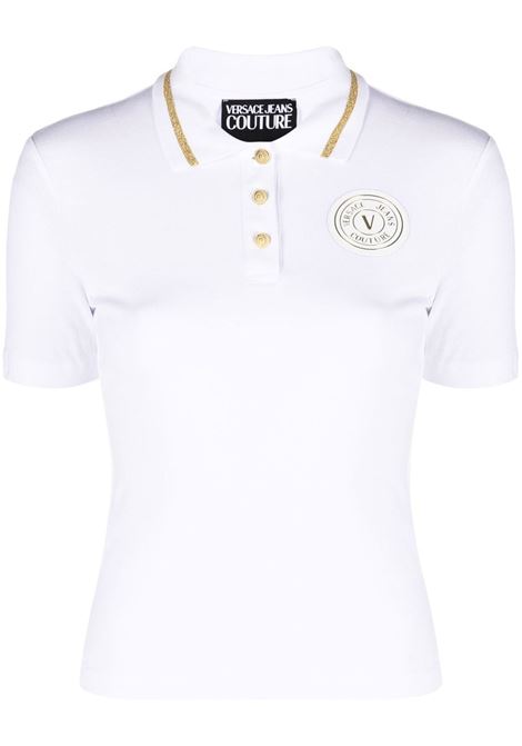 Polo con logo in bianco - donna VERSACE JEANS COUTURE | 74HAGT08CJ01TG03