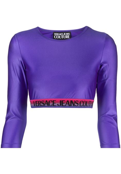 Top con logo in viola - donna VERSACE JEANS COUTURE | 74HAH218J0062307