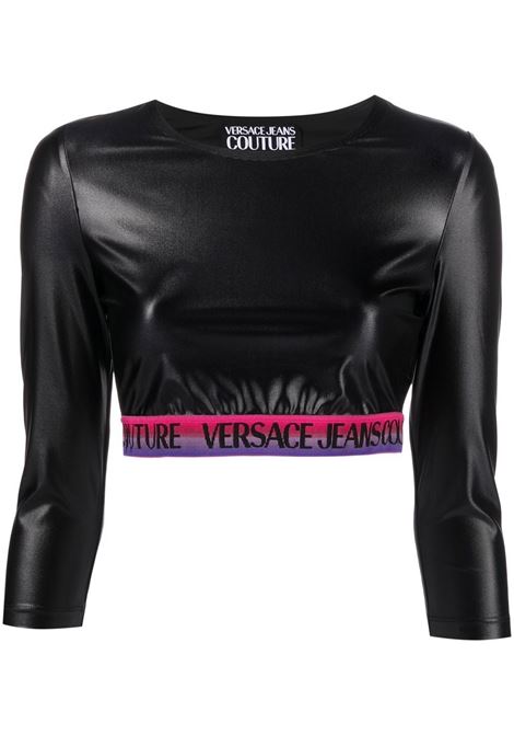 Top con logo in nero - donna VERSACE JEANS COUTURE | 74HAH218J0062899