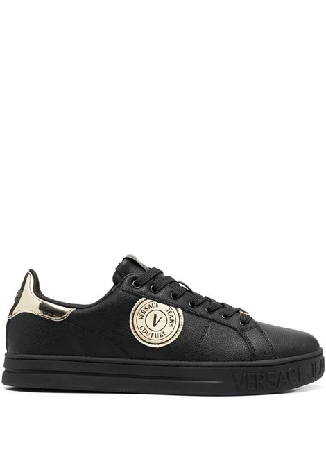 Black  logo-patch low-top sneakers - men  VERSACE JEANS COUTURE | 74YA3SK1ZP258G89