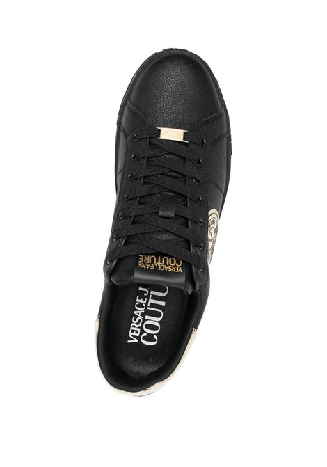 Black  logo-patch low-top sneakers - men  VERSACE JEANS COUTURE | 74YA3SK1ZP258G89