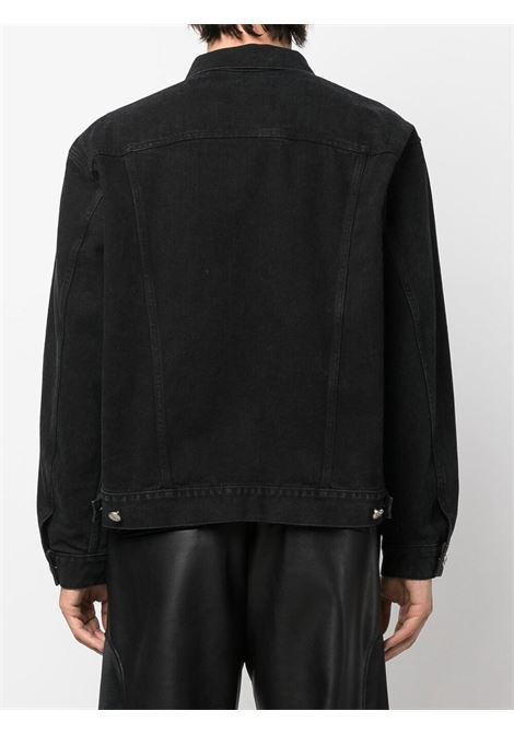 Black logo-print zipper-detail jacket - unisex WE11DONE | WDDJ620060BK