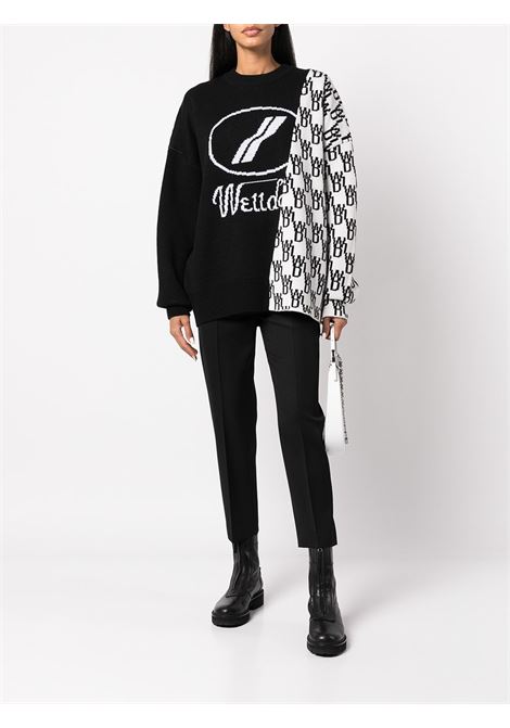 Maglione con monogramma in nero e bianco - uomo WE11DONE | WDKT122638BK
