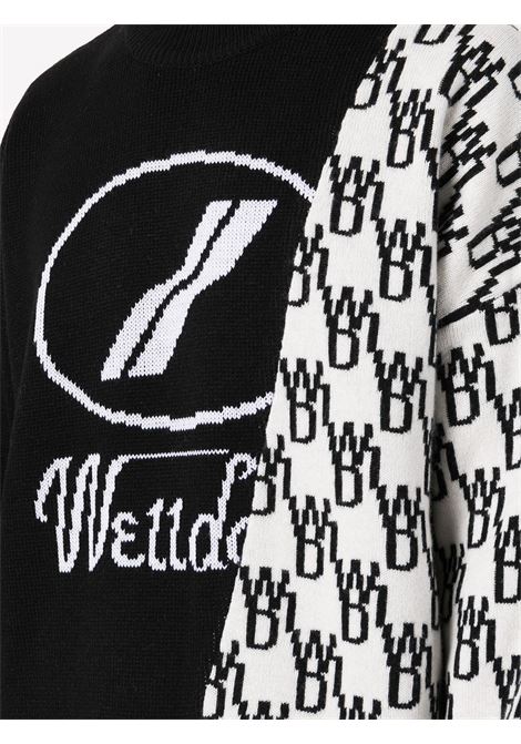 Maglione con monogramma in nero e bianco - uomo WE11DONE | WDKT122638BK
