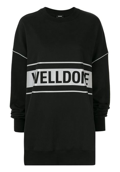 Black 'Well Done' print sweatshirt - women WE11DONE | WDSS519048BK