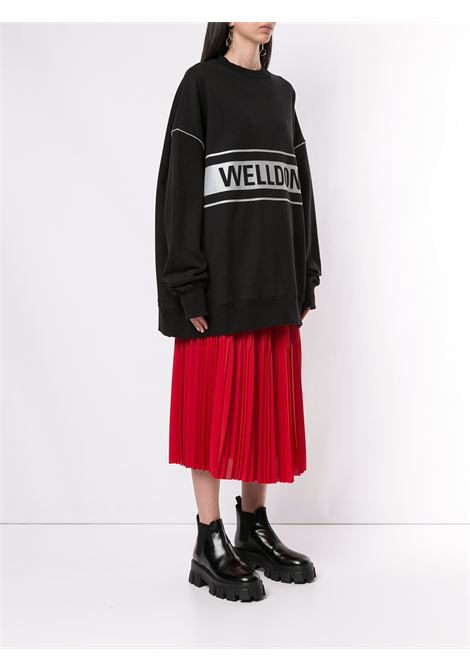 Black 'Well Done' print sweatshirt - women WE11DONE | WDSS519048BK