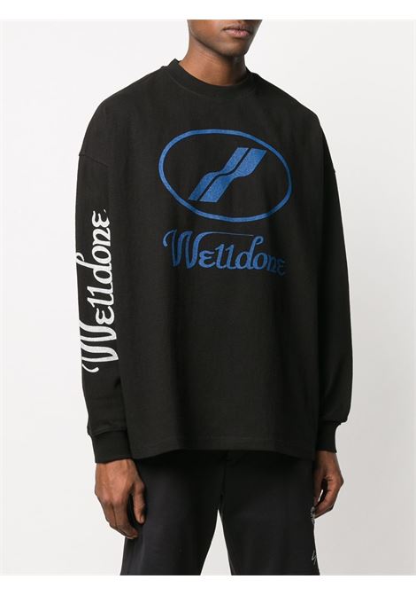 Black oversized logo sweatshirt - unisex WE11DONE | WDTP420712BK