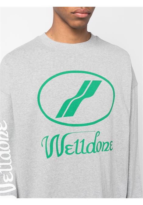 Grey oversized logo sweatshirt - unisex WE11DONE | WDTP420712GY
