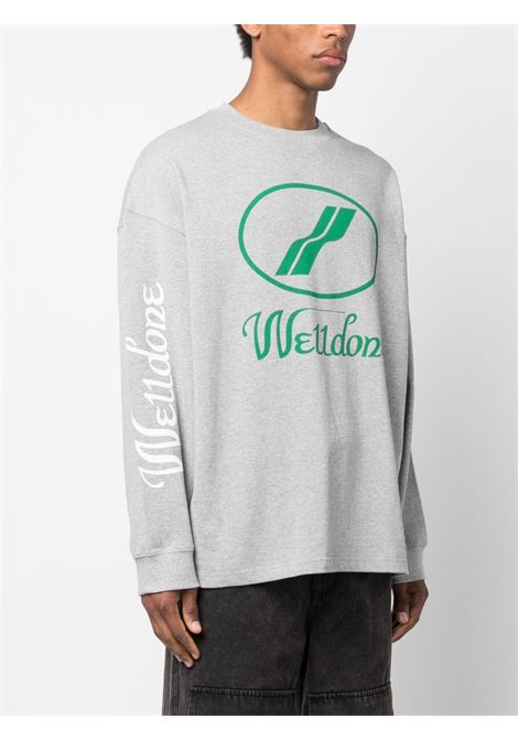 Grey oversized logo sweatshirt - unisex WE11DONE | WDTP420712GY