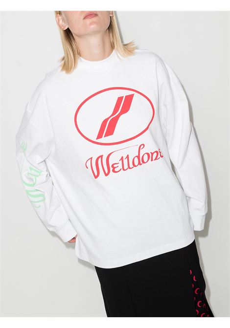 White logo print sweatshirt - women WE11DONE | WDTP420712WH