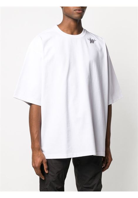 White logo-print oversized T-shirt - unisex WE11DONE | WDTP620073WH