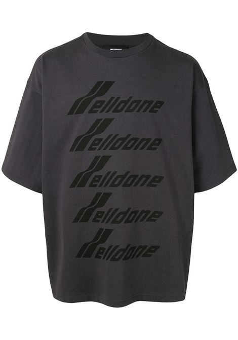 Grey logo-print oversized T-shirt - unisex WE11DONE | WDTP620074CH