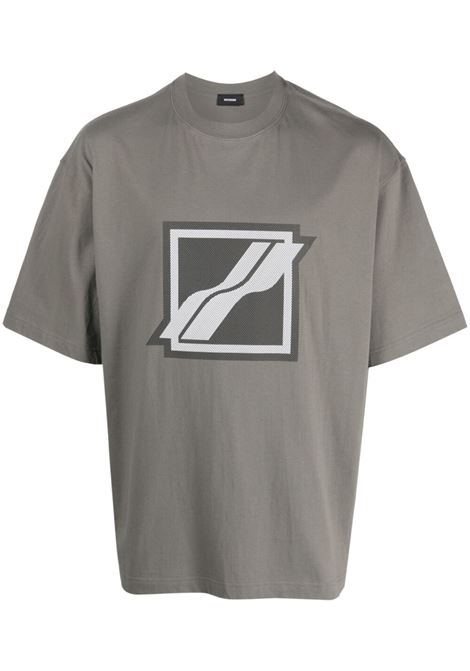 T-shirt con stampa in grigio - unisex WE11DONE | WDTT121539KK