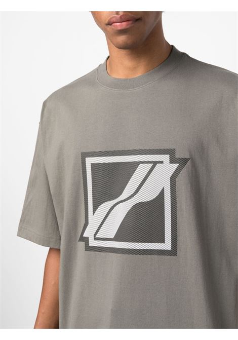 T-shirt con stampa in grigio - unisex WE11DONE | WDTT121539KK