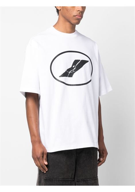 White logo-print T-shirt - unisex WE11DONE | WDTT122832WH