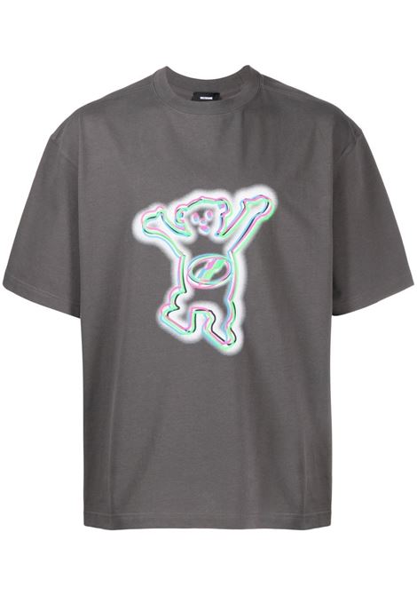 T-shirt con stampa in grigio - unisex WE11DONE | WDTT122856CH