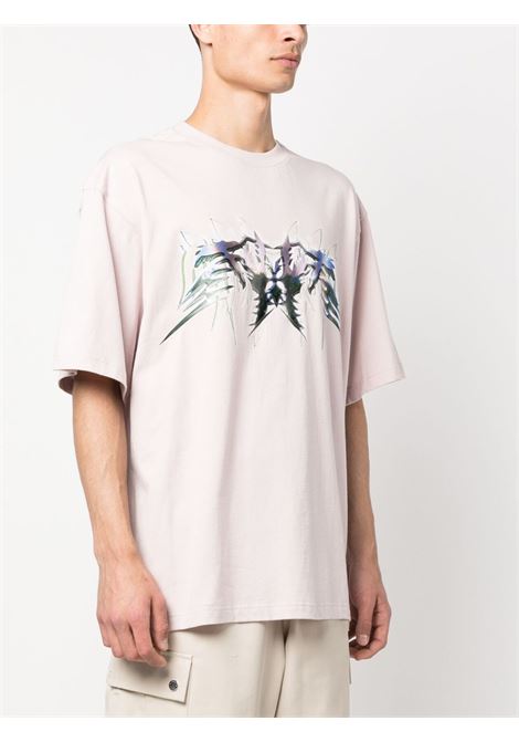 Pink graphic-print T-shirt - unisex WE11DONE | WDTT123822PK