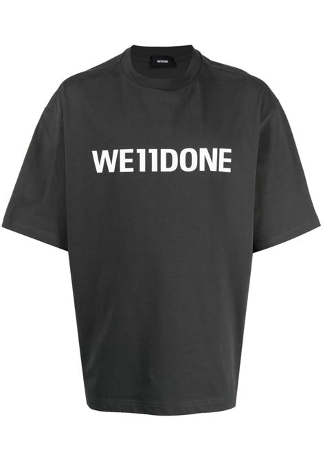 Grey logo-print T-shirt - unisex WE11DONE | WDTT322841CH