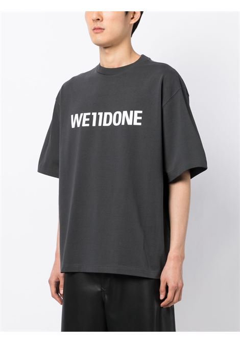 T-shirt con stampa in grigio - unisex WE11DONE | WDTT322841CH