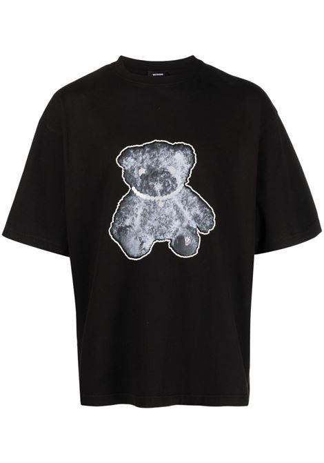 T-shirt con stampa Teddy Bear in nero - unisex WE11DONE | WDTT920117BK