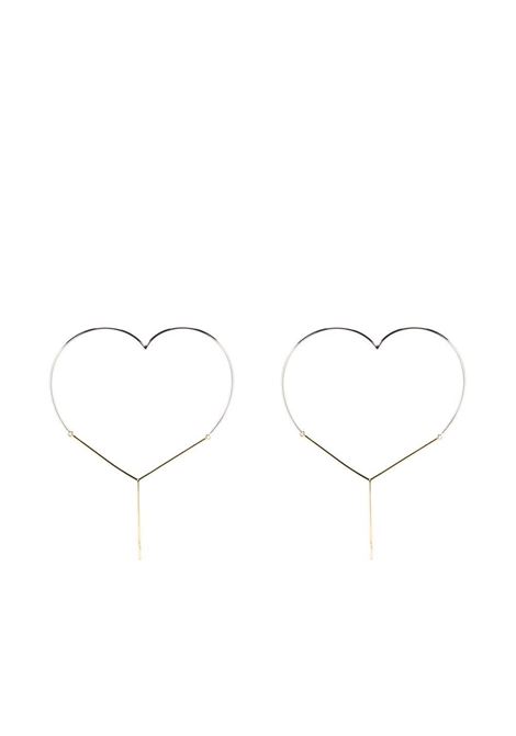 Orecchini a cuore bicolore in oro e argento - donna Y/PROJECT | EARRINGS64S24GLDSLVR