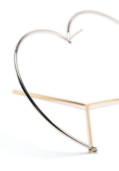 Orecchini a cuore bicolore in oro e argento - donna Y/PROJECT | EARRINGS64S24GLDSLVR