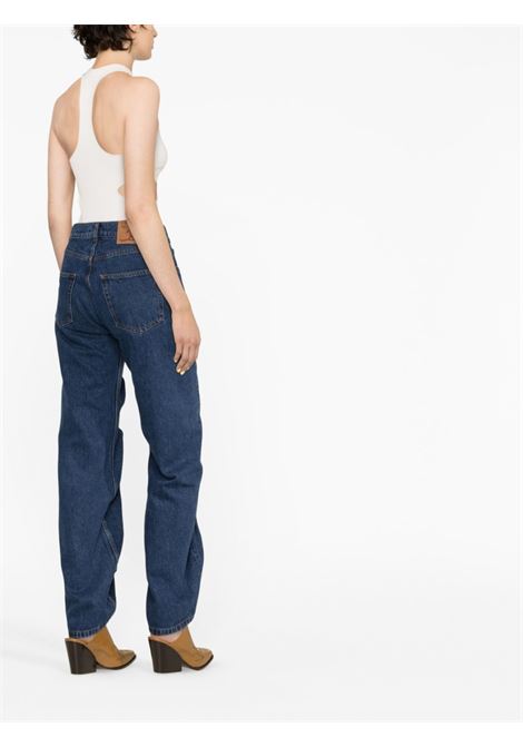 Blue straight-leg gathered-detail jeans - unisex Y/PROJECT | JEAN31S24NV