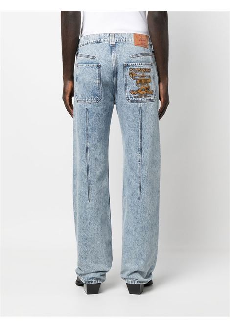 Jeans dritti con ricamo in azzurro - unisex Y/PROJECT | JEAN44S24LGHTCBL