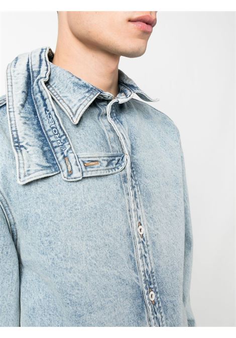 Camicia denim con doppio colletto in blu - uomo Y/PROJECT | SHIRT63S24LGHTCBL