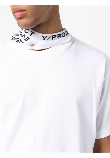 T-shirt con colletto a strati in bianco - uomo Y/PROJECT | TS73S24WHT