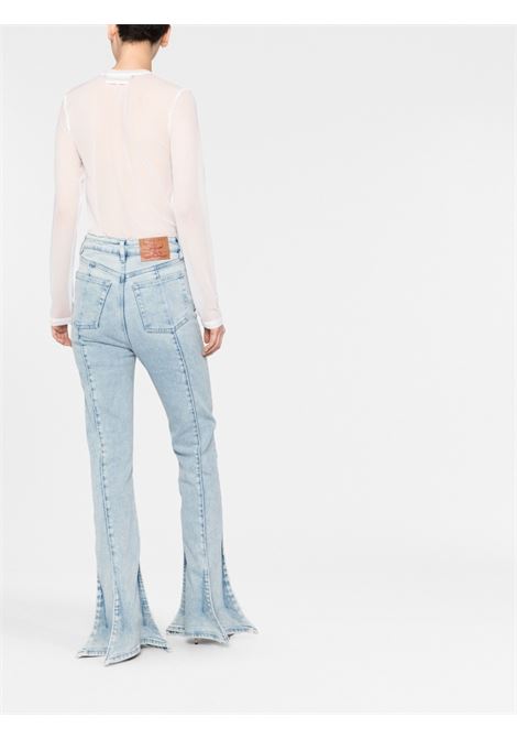 Light blue mid-rise bell-bottom jeans - women Y/PROJECT | WJEAN22S24VNTGCBL