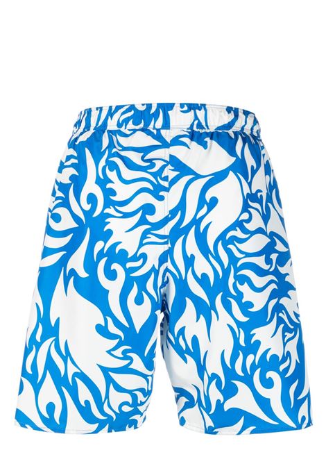 Multicolored graphic-print drawstring swim shorts - men  YES I AM | YIA00027LGHTBL