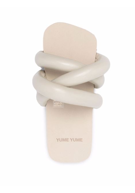 White Tyre crossover-strap slides - women YUME YUME | TS0008BG