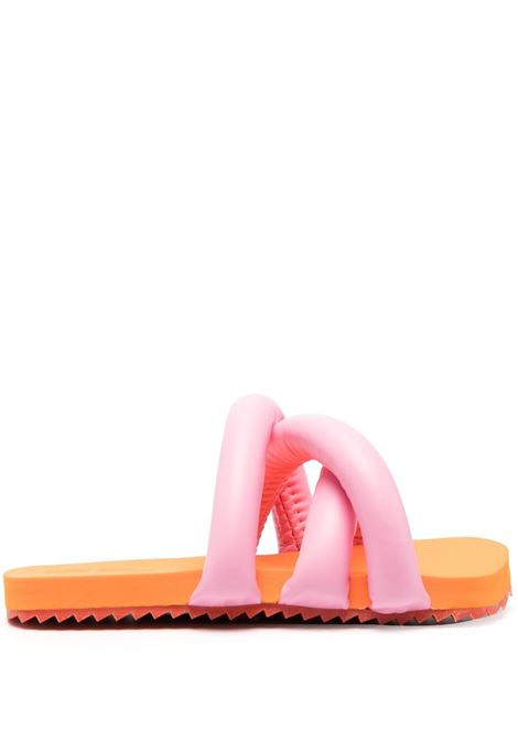 Pink tyre padded slides - women YUME YUME | TS0035PNKORNG