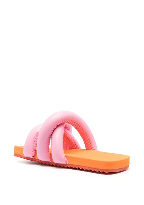 Pink tyre padded slides - women YUME YUME | TS0035PNKORNG