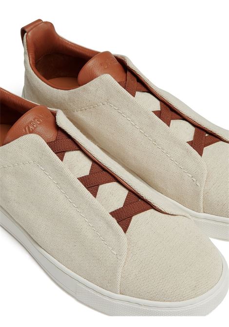 Sneakers basse triple stitch in beige - uomo ZEGNA | LHBASS4841ZROP