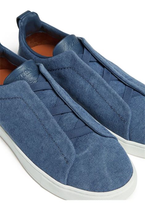 Sneakers basse triple stitch in blu - uomo ZEGNA | LHTYES4841ZERA