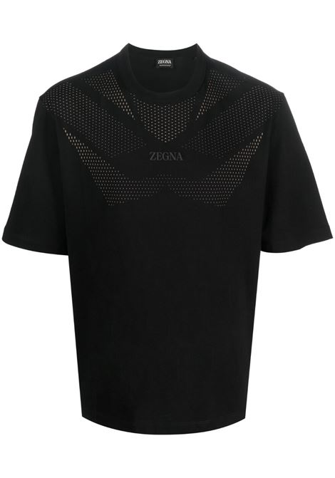 Black graphic-print T-shirt - men ZEGNA | UB364A5BCT75L6L1