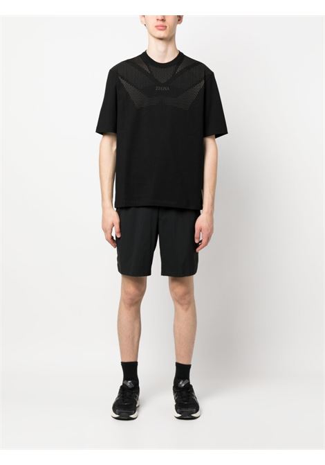 Black graphic-print T-shirt - men ZEGNA | UB364A5BCT75L6L1