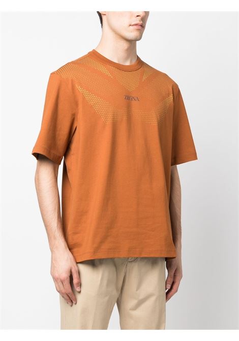 T-shirt con stampa grafica in marrone - uomo ZEGNA | UB364A5BCT75L6L3