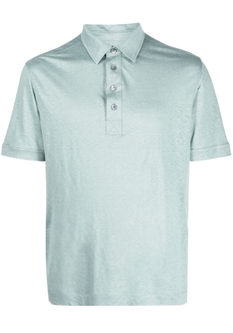 Green button-placket polo shirt - men ZEGNA | UB376A5B784A04