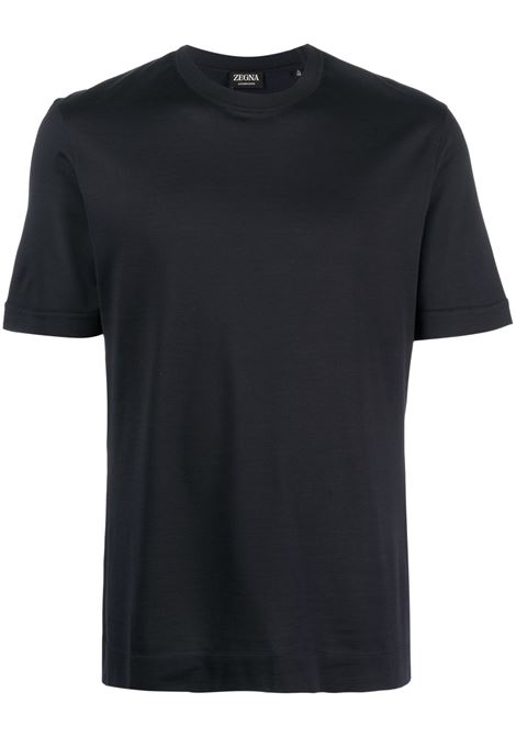 T-shirt a girocollo in blu - uomo ZEGNA | UB386A5B718212