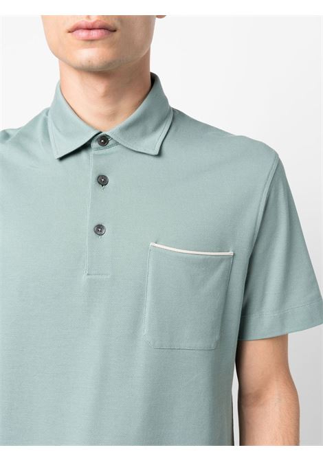 Green button-placket polo shirt - men ZEGNA | UB392A5B752A04