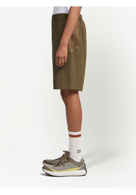 Olive green concealed-fastening bermuda shorts - men ZEGNA | UB502A5BCTPA3810