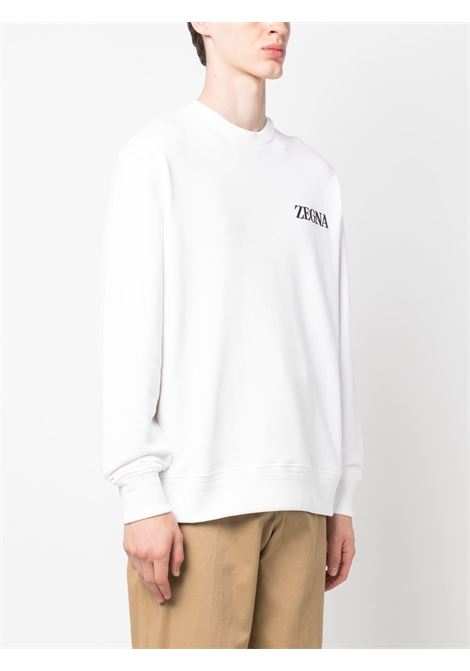 White logo-detail crew-neck sweatshirt - men ZEGNA | UB522A5B872N01