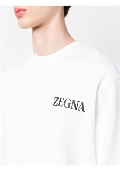 White logo-detail crew-neck sweatshirt - men ZEGNA | UB522A5B872N01