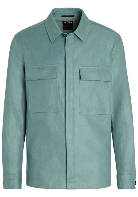Giacca-camicia con tasche in verde - uomo ZEGNA | UBV60A5SOT10014
