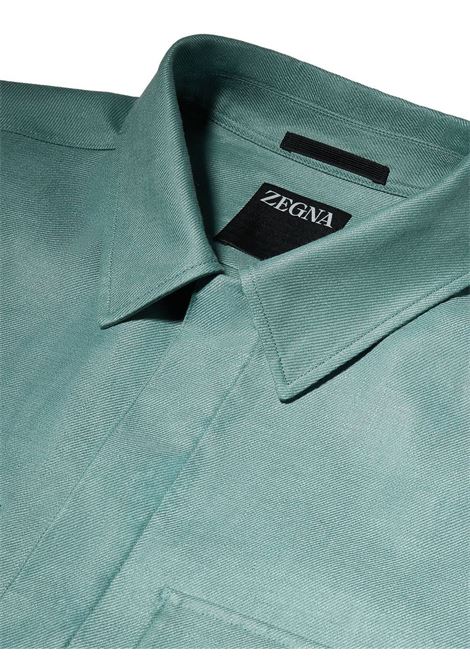 Green cargo-pocket detail shirt jacket - men ZEGNA | UBV60A5SOT10014